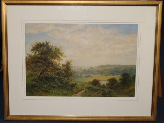 Robert Angelo Kittermaster Marshall(1849-1926) View across a valley 13.5 x 20.5in.